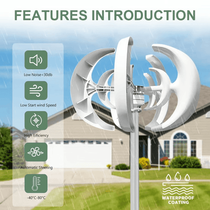 Vertical Wind Turbine Generator with MPPT Controller for Home and Farm Energy