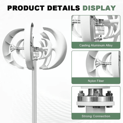 Vertical Wind Turbine Generator with MPPT Controller for Home and Farm Energy
