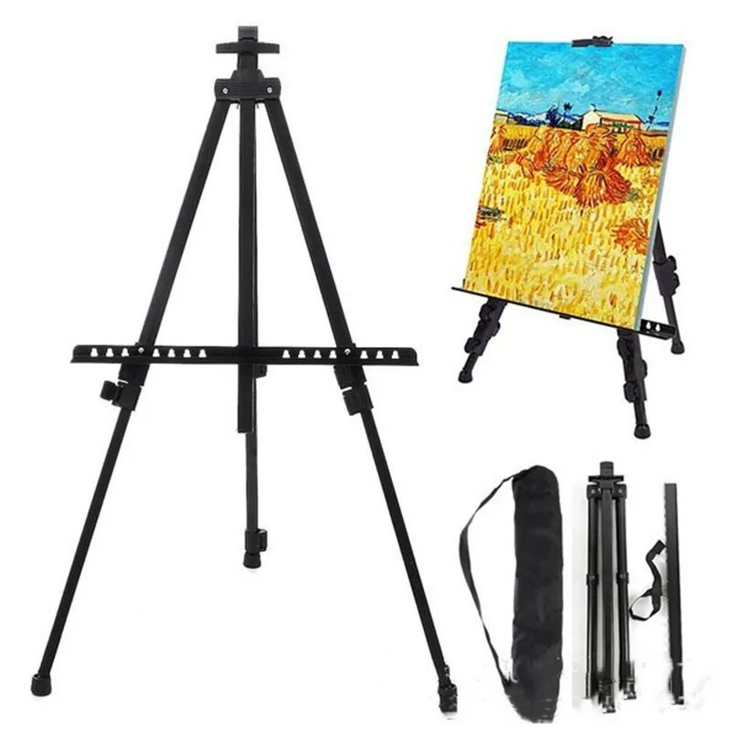 Aluminum Alloy Sketch Easel – Heavy-Duty Adjustable Tripod Stand with Horizontal Support & Travel Bag