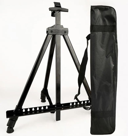 Aluminum Alloy Sketch Easel – Heavy-Duty Adjustable Tripod Stand with Horizontal Support & Travel Bag