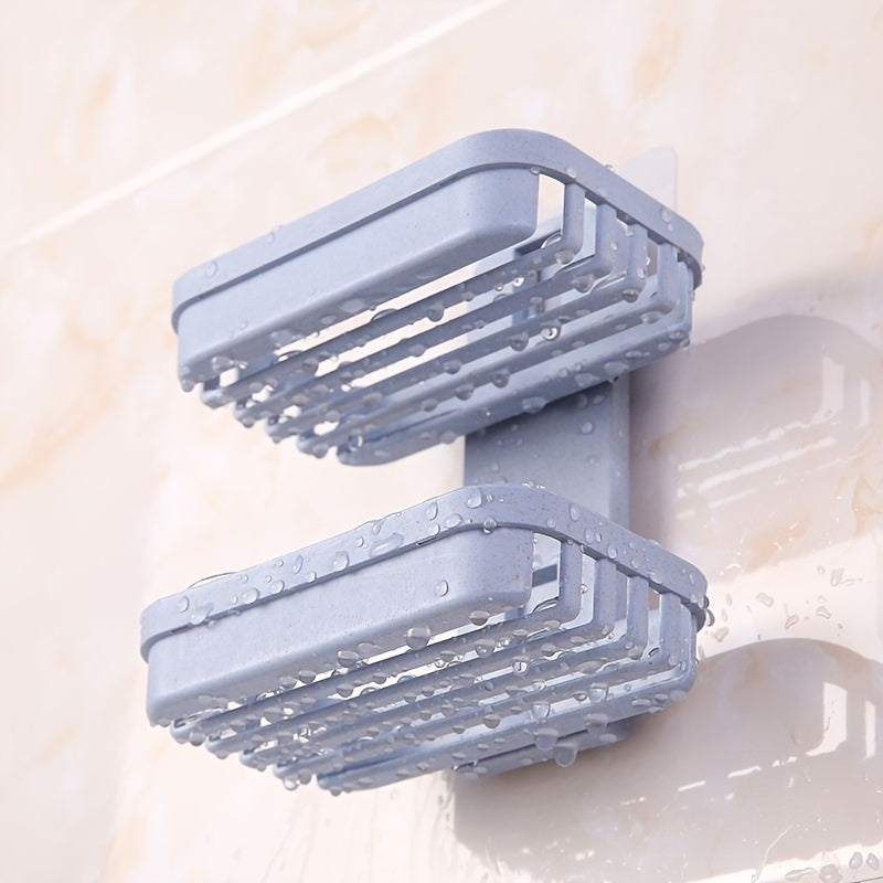 Storage rack soap rack rack, no punching double-layer soap box, non-marking paste