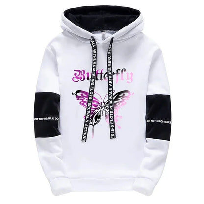 Urban Muse Oversized Y2K Hoodie Coat – Korean Style Letter Print Sweatshirt