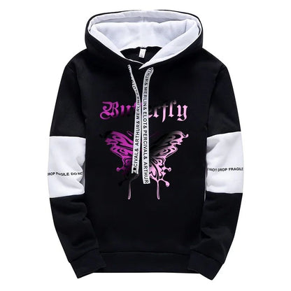 Urban Muse Oversized Y2K Hoodie Coat – Korean Style Letter Print Sweatshirt