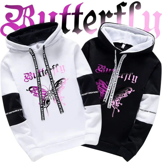 Urban Muse Oversized Y2K Hoodie Coat – Korean Style Letter Print Sweatshirt