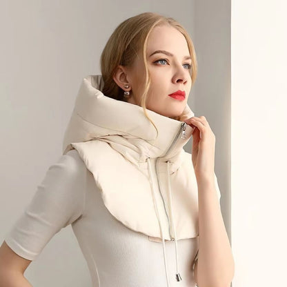 AirLayer Ultralight Down Hooded Women's Balaclava Hat with Removable Neck Cover