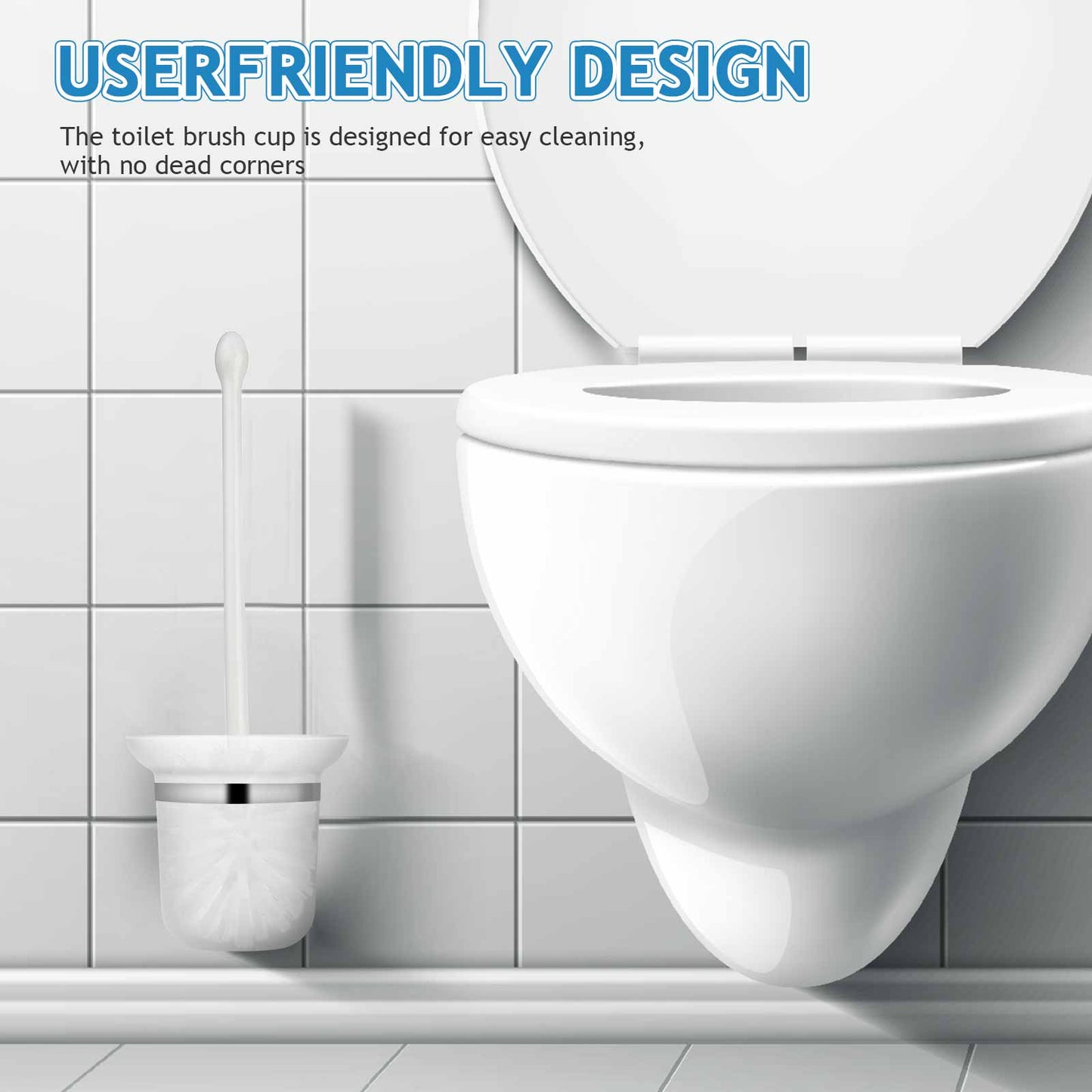 Toilet Brush Storage Base, Bathroom Cup for Frosted Glass Toilet Brush