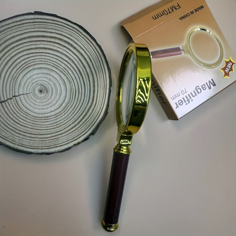High-Definition Handheld Magnifier, Metal Magnifying Glass for Reading & Scientific Experiments