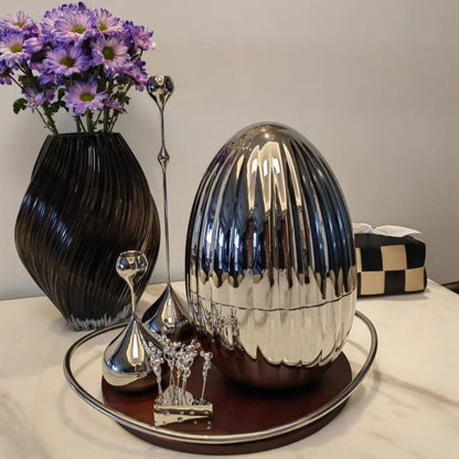 Silver Teardrop Candlestick Holder