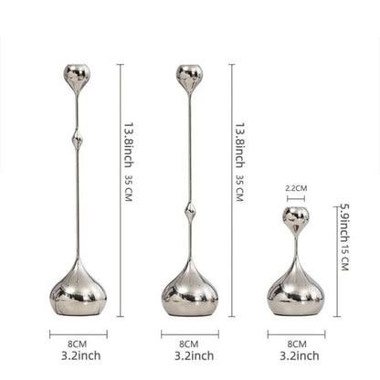 Silver Teardrop Candlestick Holder