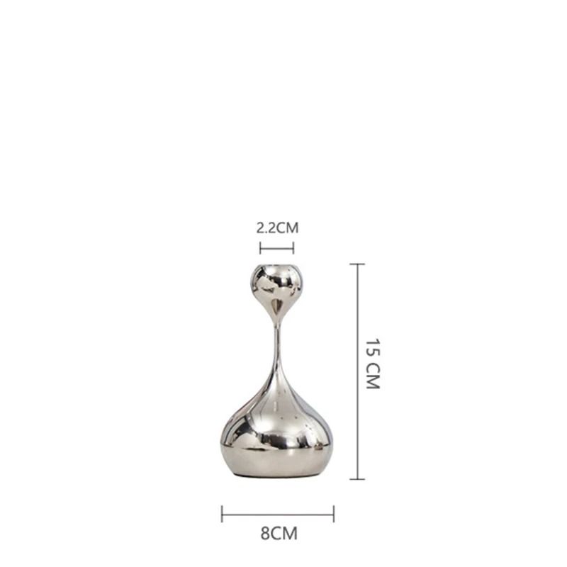 Silver Teardrop Candlestick Holder
