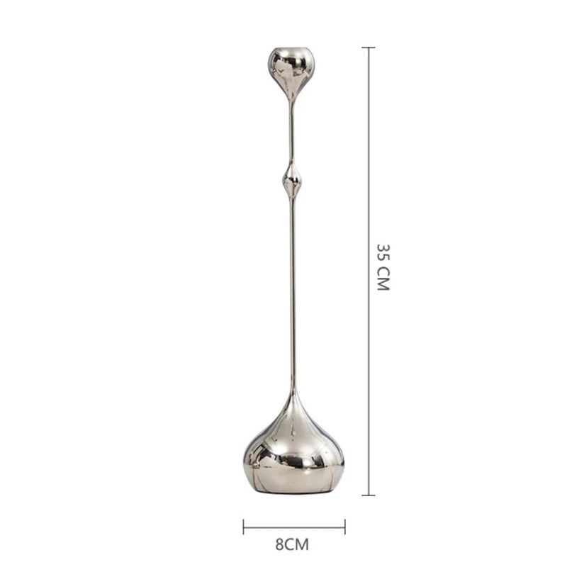 Silver Teardrop Candlestick Holder