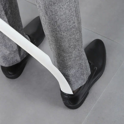 Extra Long Wood Grain Self-Supporting Shoe Horn
