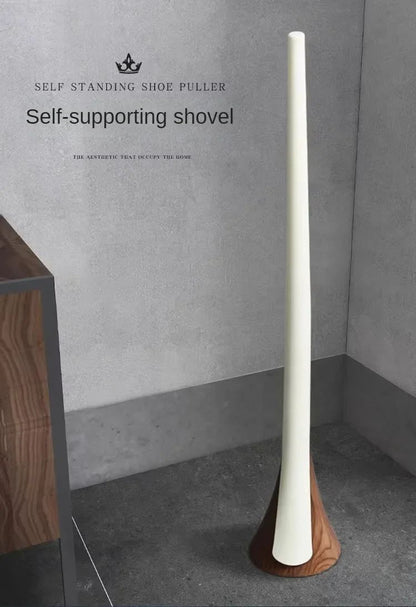 Extra Long Wood Grain Self-Supporting Shoe Horn