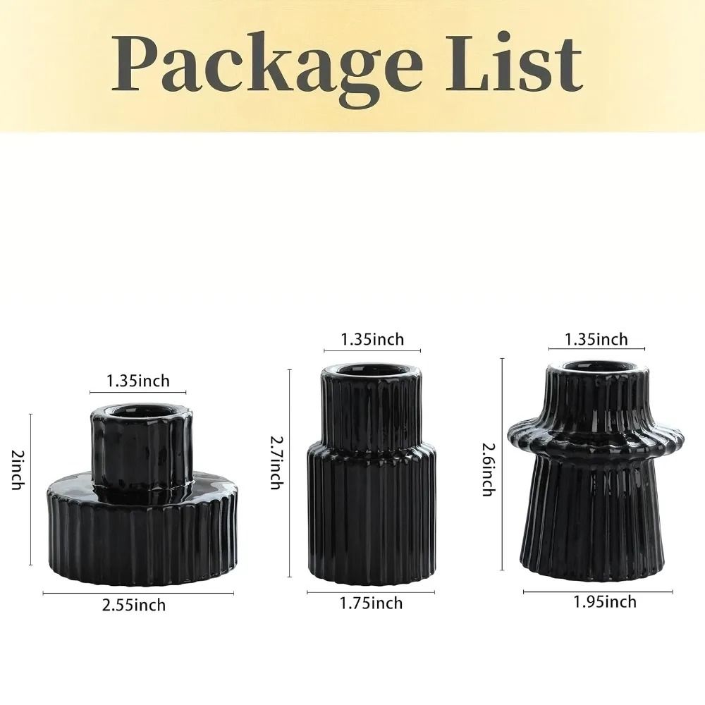 Double-Sided Vintage Ribbed Taper Glass Candle Holders