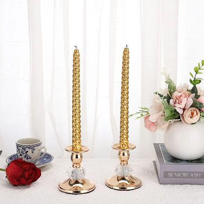 Vintage Brass Crystal Taper Holders