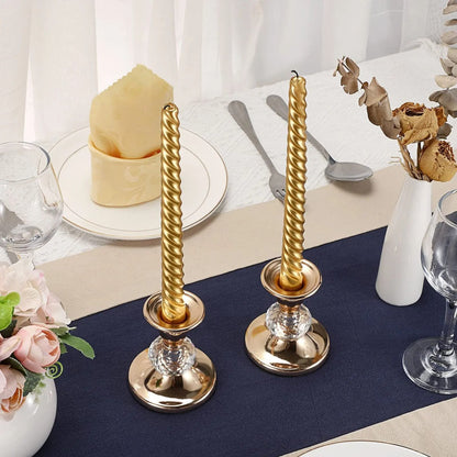 Vintage Brass Crystal Taper Holders
