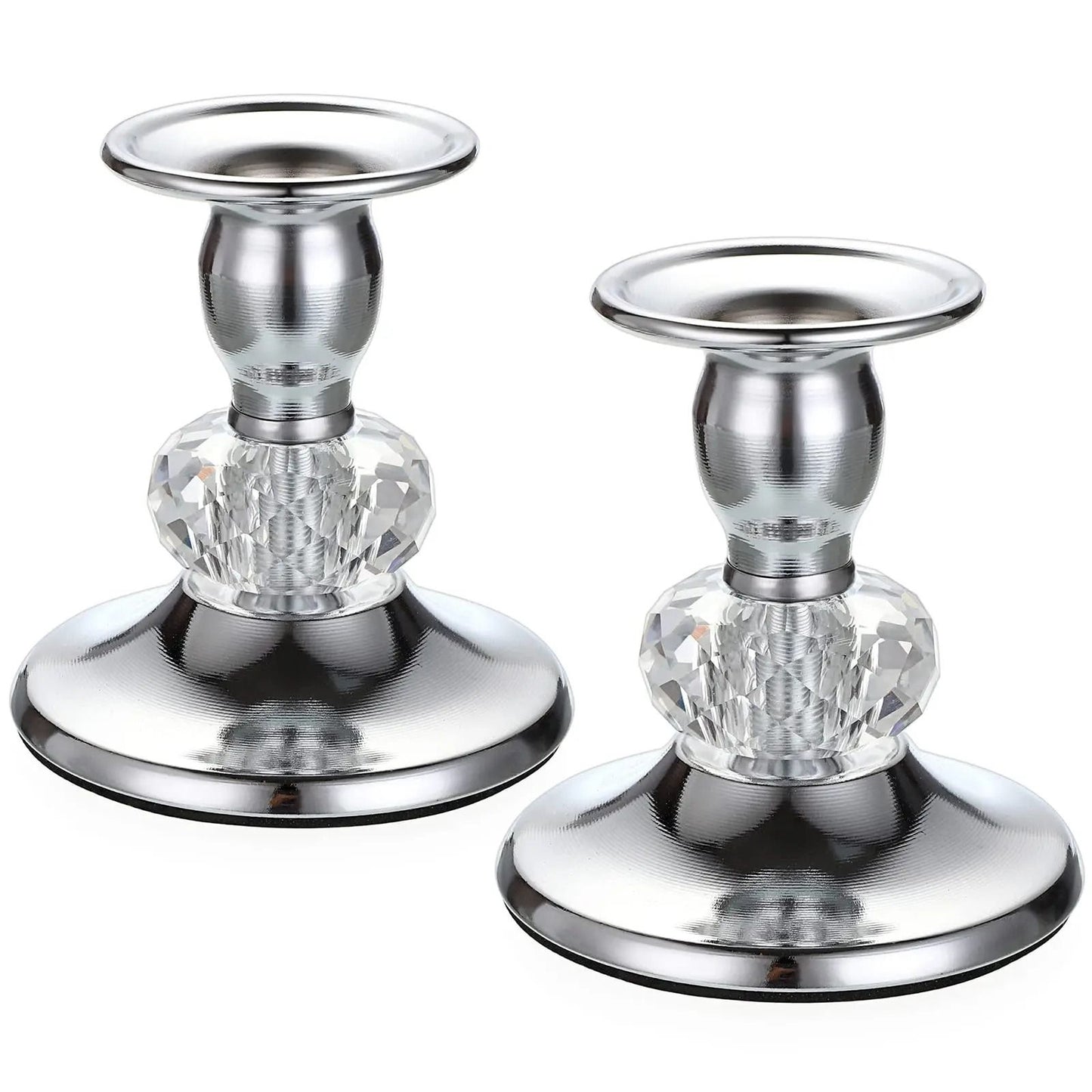 Vintage Brass Crystal Taper Holders