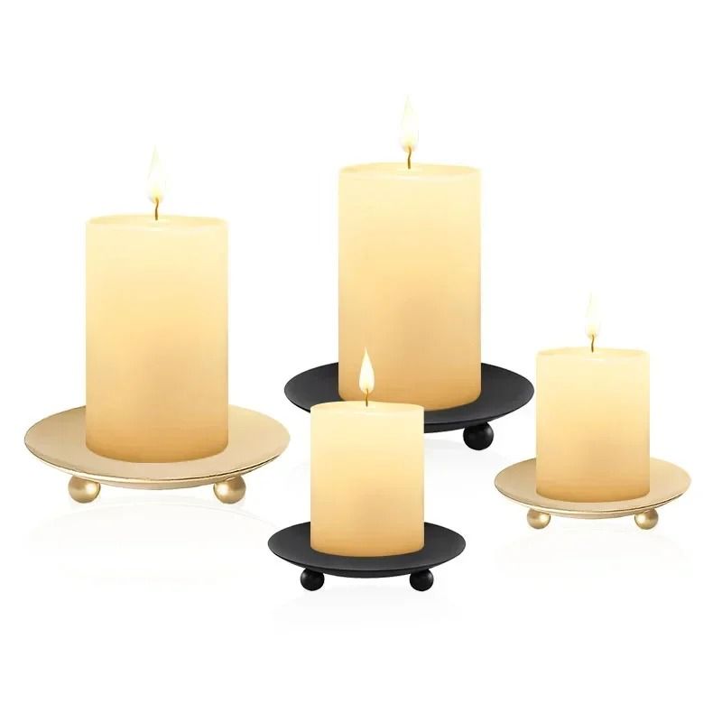 Iron Geometric Pillar & Taper Plate Set
