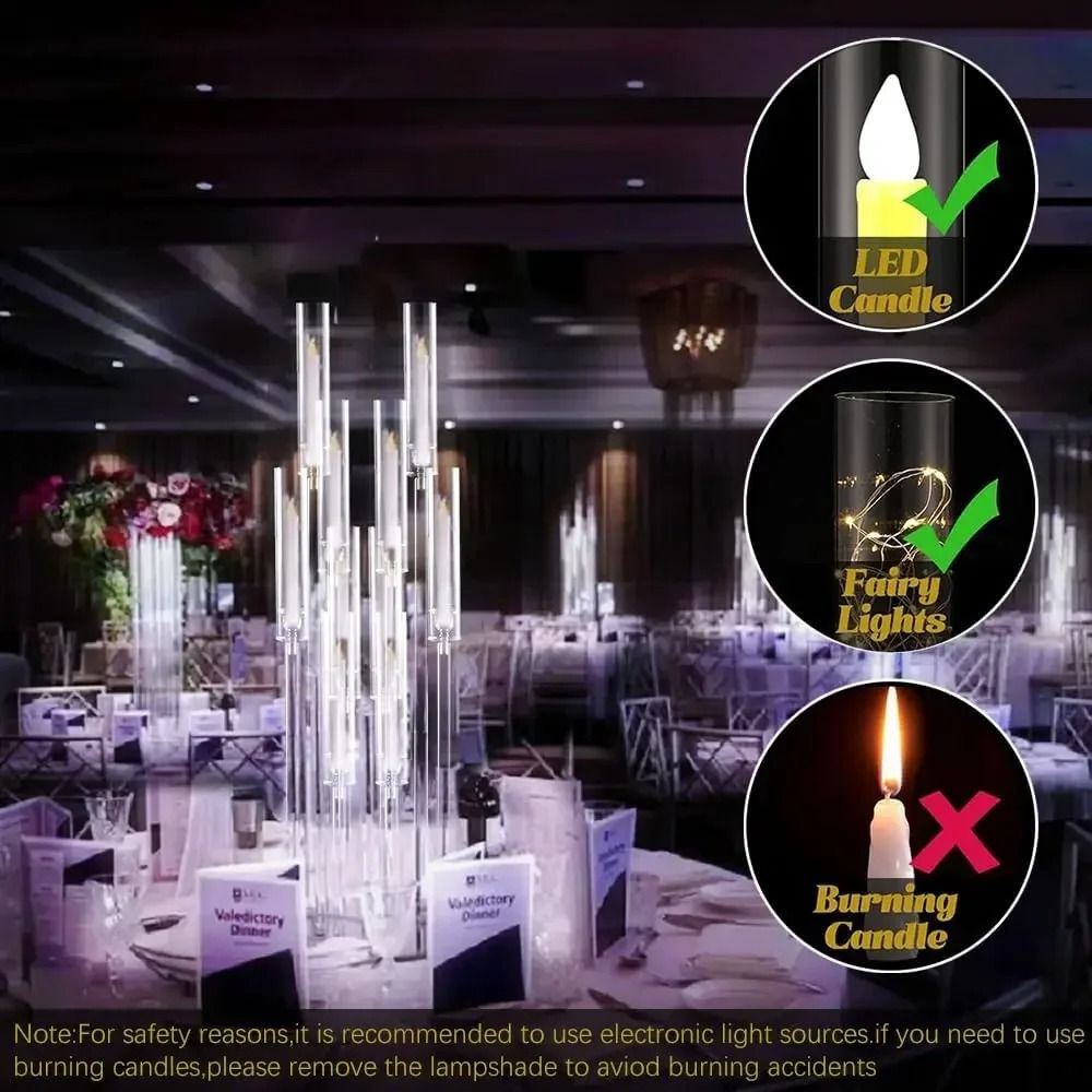10-Arm Acrylic Candelabra Centerpiece Set