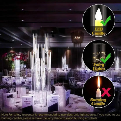 10-Arm Acrylic Candelabra Centerpiece Set