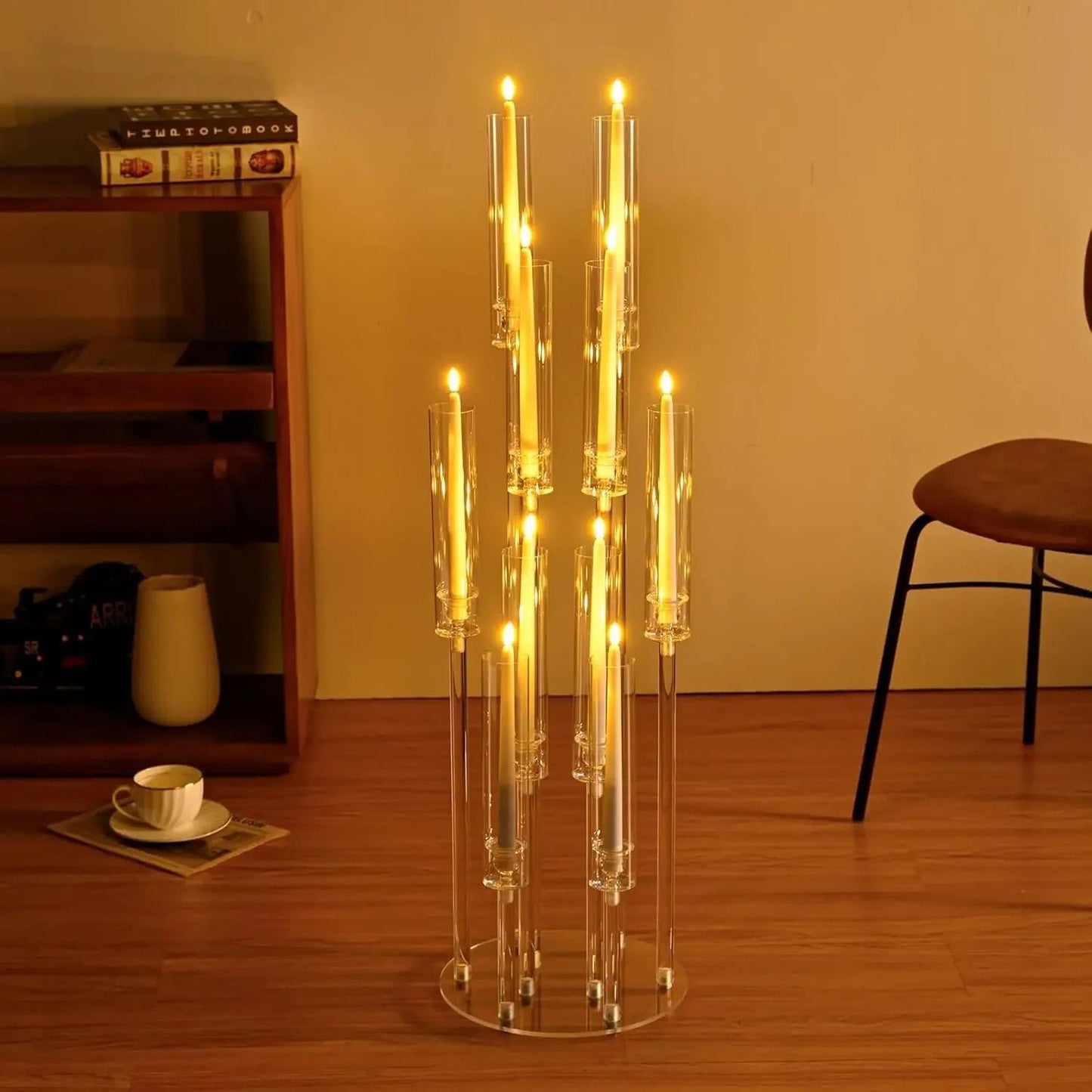 10-Arm Acrylic Candelabra Centerpiece Set