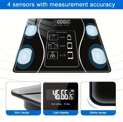 Intelligent Digital Body Weight Scale with Backlit LED Display – 400 lbs High Capacity Bathroom Scales