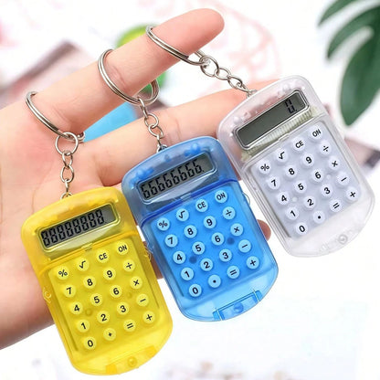 Cartoon Mini Calculator Keychain for Kids Cute Pocket 8 Digit School Calculator