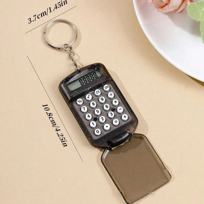 Cartoon Mini Calculator Keychain for Kids Cute Pocket 8 Digit School Calculator