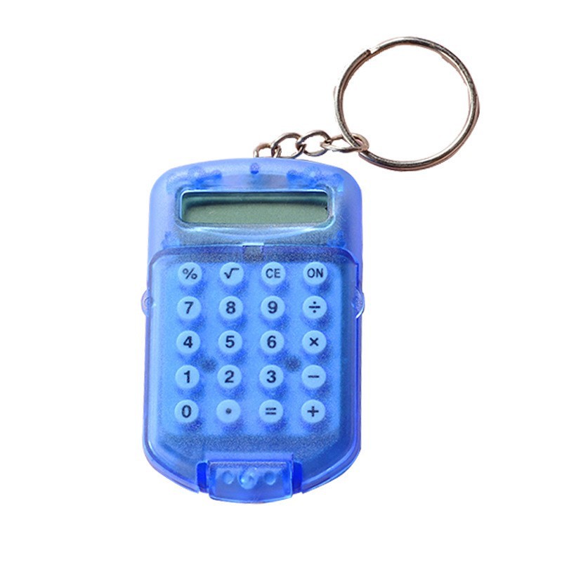 Cartoon Mini Calculator Keychain for Kids Cute Pocket 8 Digit School Calculator