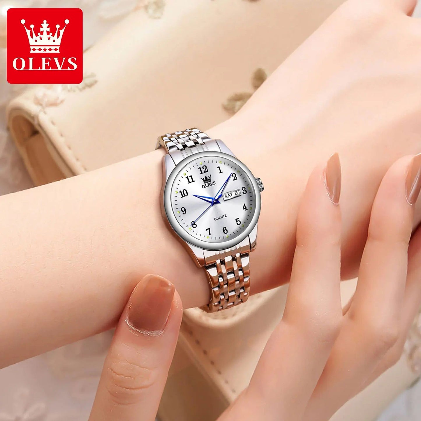 OLEVS Elegance Waterproof Stainless Steel Women's Quartz Watch
