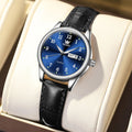 black leather blue