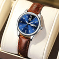 brown leather blue