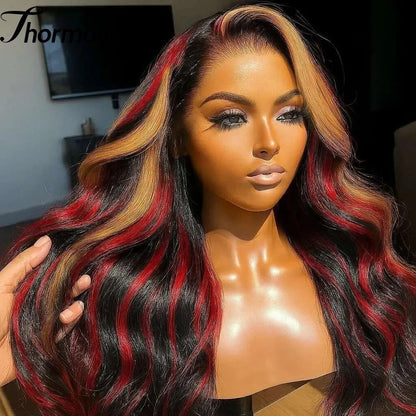 Balayage Blonde 13x6 Lace Front Body Wave Wig HD Synthetic Honey Ombre