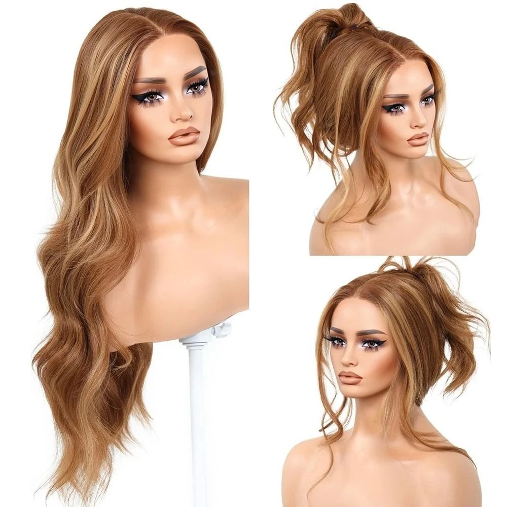 Balayage Blonde 13x6 Lace Front Body Wave Wig HD Synthetic Honey Ombre