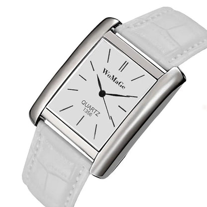 Vintage Square Leather Quartz Watch for Men & Women