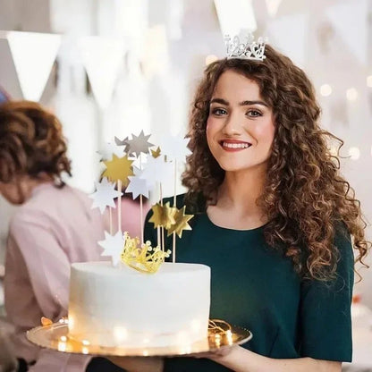 Mini Crown Pearl Cake Topper Tiara Decoration