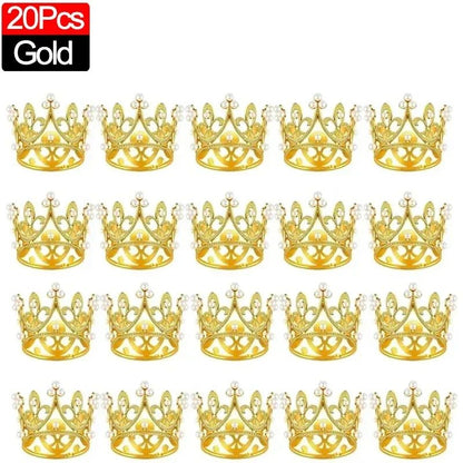 Mini Crown Pearl Cake Topper Tiara Decoration