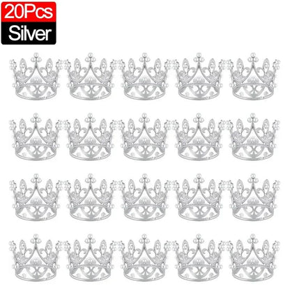 Mini Crown Pearl Cake Topper Tiara Decoration