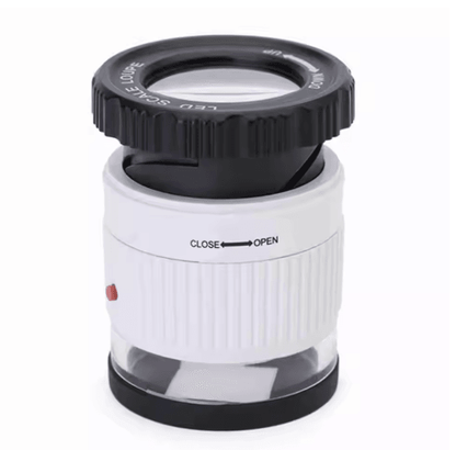 30x Pocket Magnifier with LED UV Light and Measuring Scale