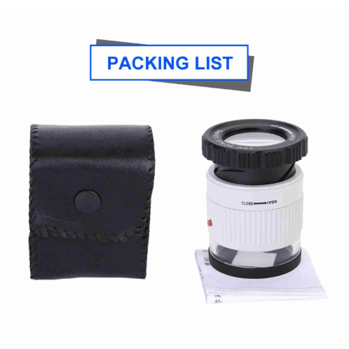 30x Pocket Magnifier with LED UV Light and Measuring Scale