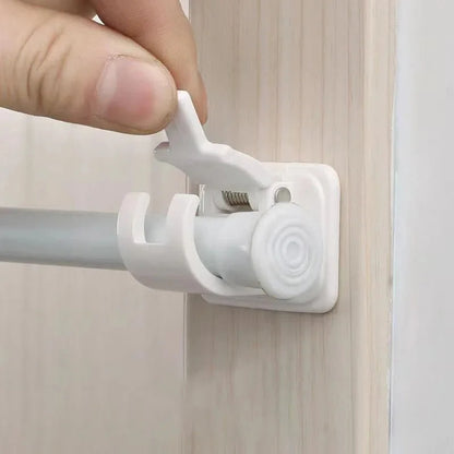 Adjustable Curtain Rod Clips - Self-Adhesive Wall Bracket Holder for Easy, Nail-Free Installation