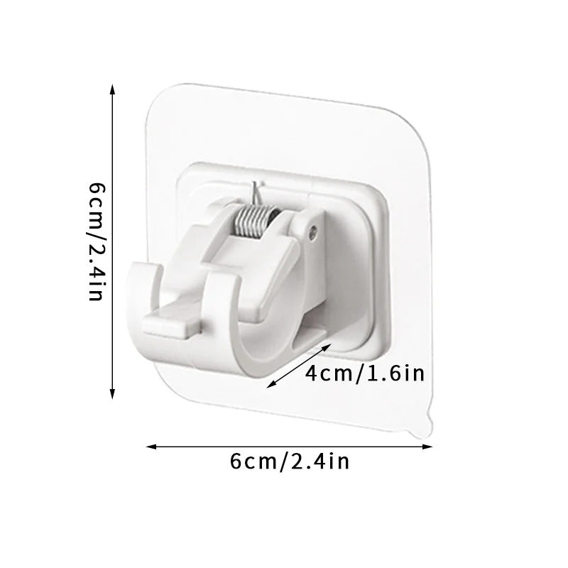 Adjustable Curtain Rod Clips - Self-Adhesive Wall Bracket Holder for Easy, Nail-Free Installation
