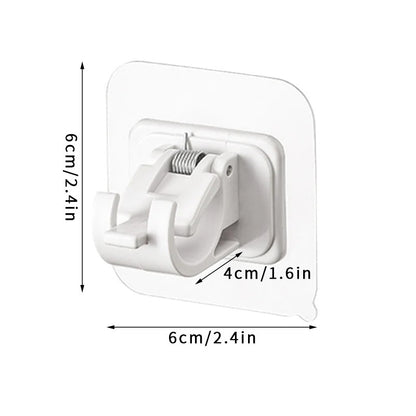 Adjustable Curtain Rod Clips - Self-Adhesive Wall Bracket Holder for Easy, Nail-Free Installation