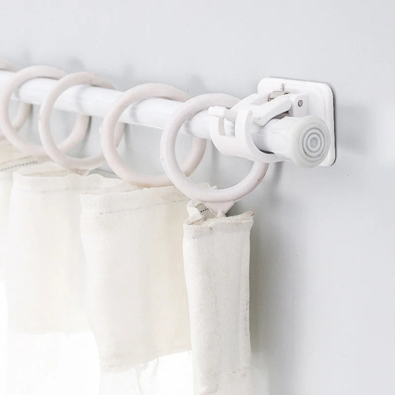 Adjustable Curtain Rod Clips - Self-Adhesive Wall Bracket Holder for Easy, Nail-Free Installation