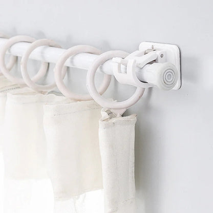 Adjustable Curtain Rod Clips - Self-Adhesive Wall Bracket Holder for Easy, Nail-Free Installation