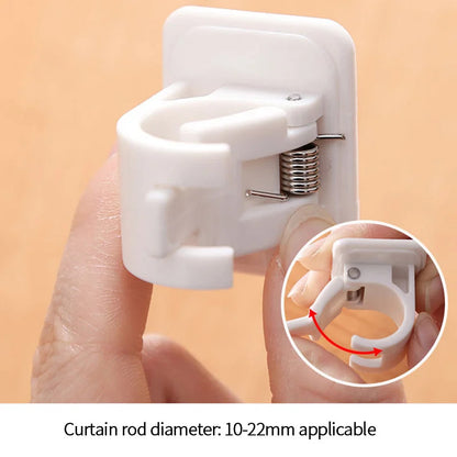 Adjustable Curtain Rod Clips - Self-Adhesive Wall Bracket Holder for Easy, Nail-Free Installation
