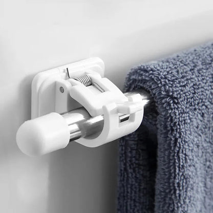 Adjustable Curtain Rod Clips - Self-Adhesive Wall Bracket Holder for Easy, Nail-Free Installation