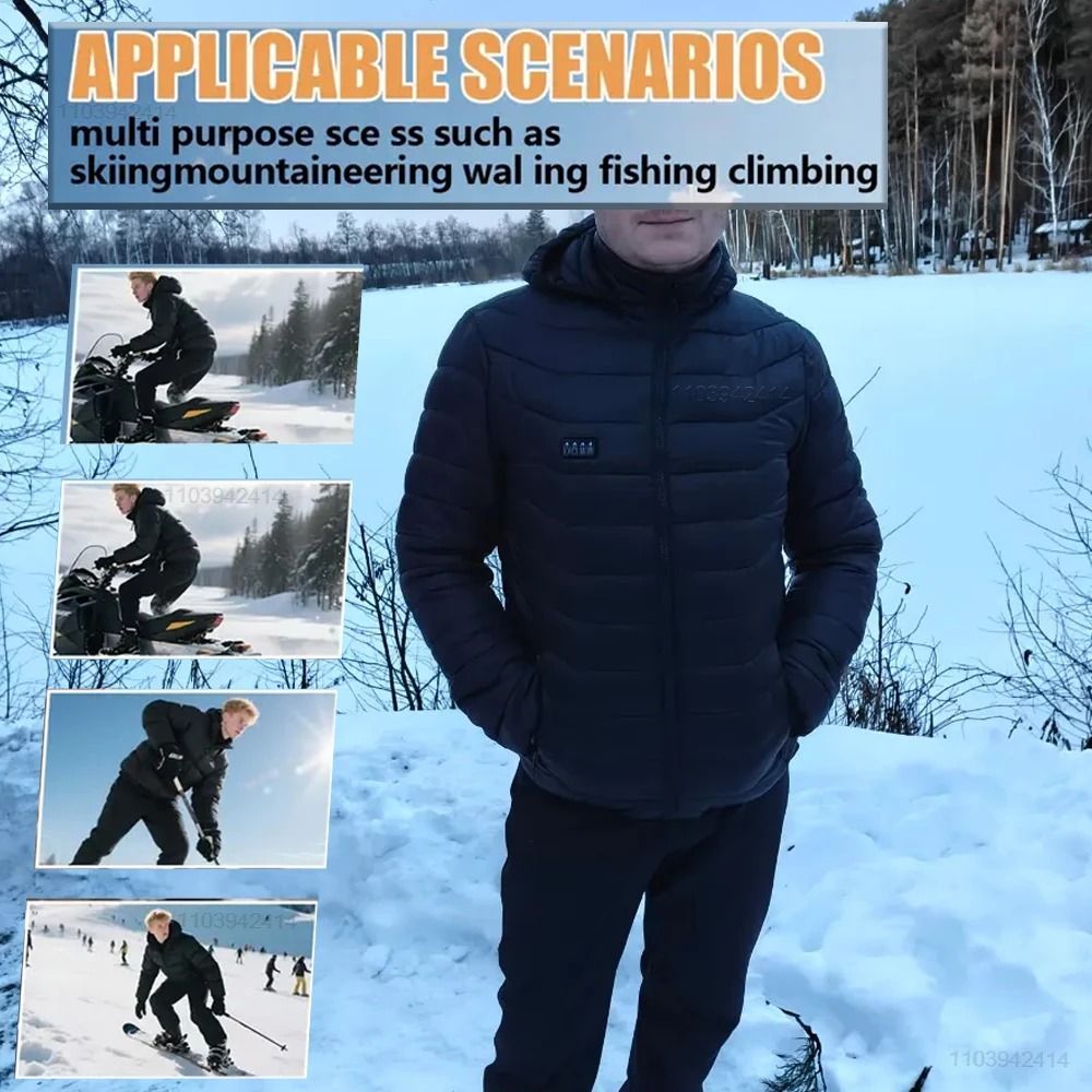 Heated Jacket for Men with 21 Heating Zones USB Winter Coat