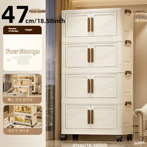Foldable Storage Box with Clear Door for Clothes Books and Toys Organization