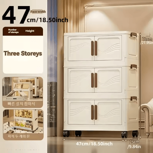 Foldable Storage Box with Clear Door for Clothes Books and Toys Organization